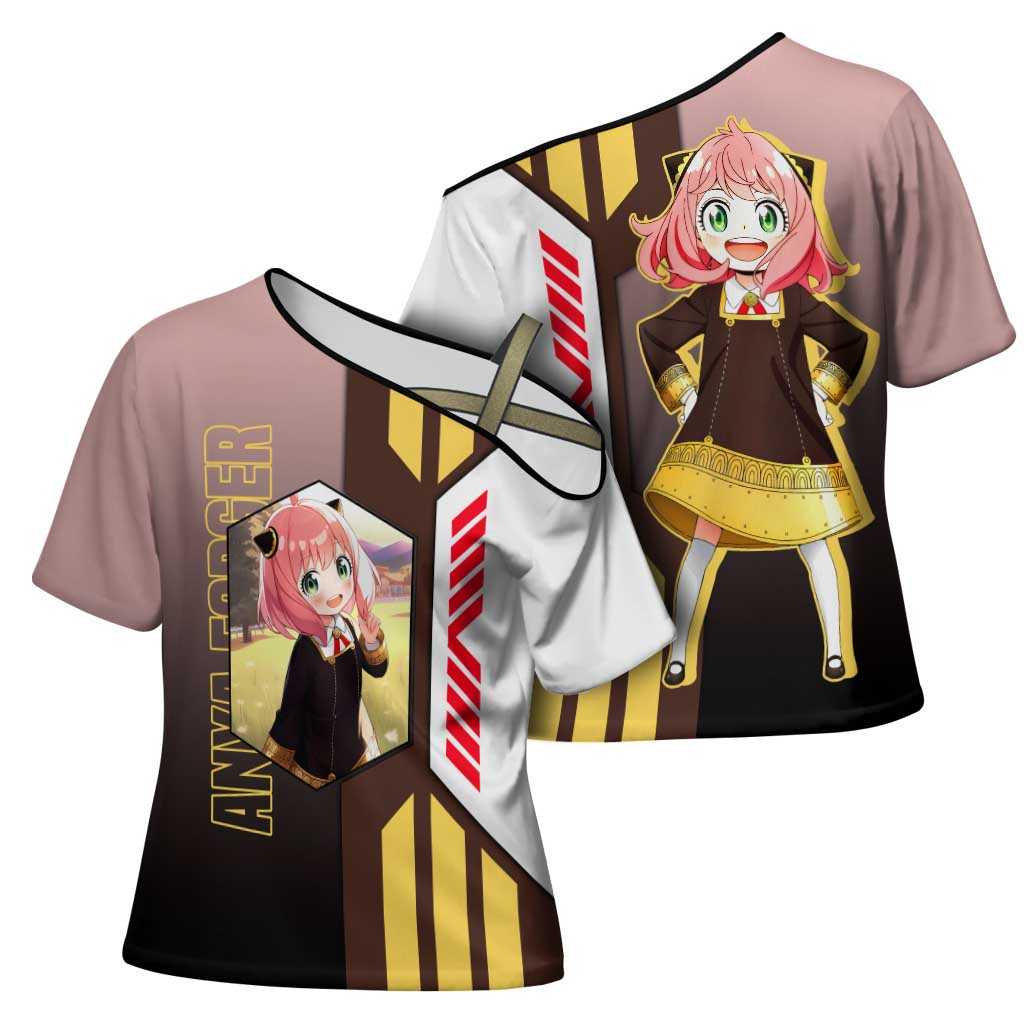 Anya Forger from Spy x Family Cross Shoulder Shirt with Cute Pose and Character Design - The Mazicc