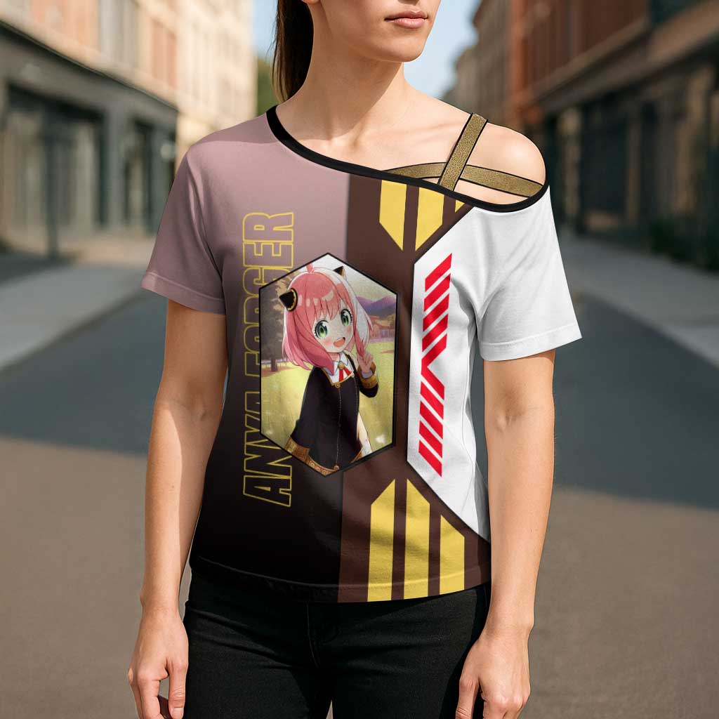 Anya Forger from Spy x Family Cross Shoulder Shirt with Cute Pose and Character Design - The Mazicc