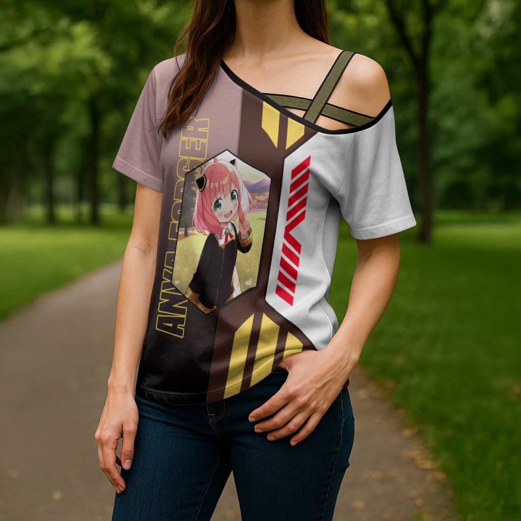 Anya Forger from Spy x Family Cross Shoulder Shirt with Cute Pose and Character Design - The Mazicc