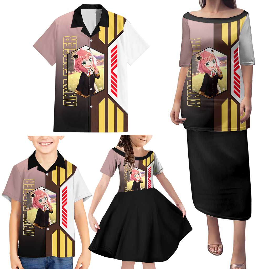 Anya Forger from Spy x Family Family Matching Puletasi and Hawaiian Shirt with Cute Pose and Character Design - The Mazicc