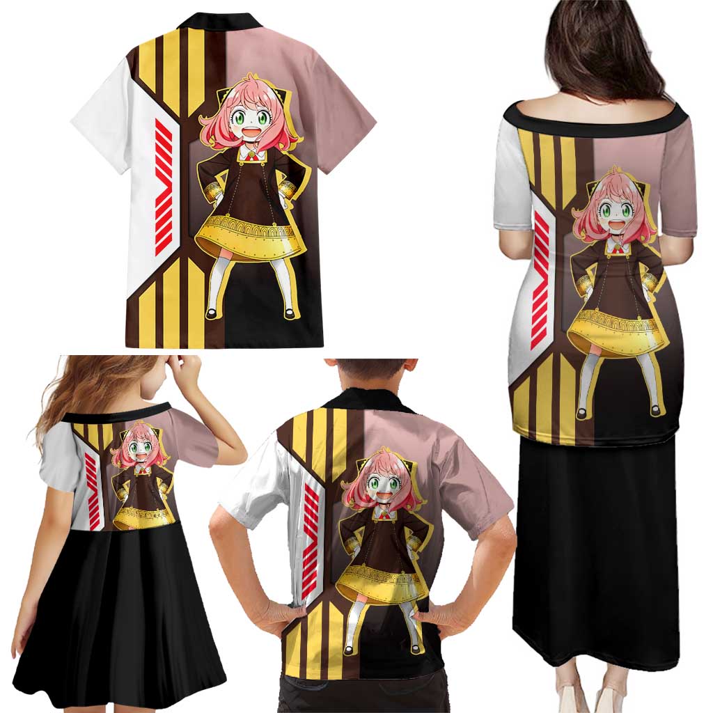 Anya Forger from Spy x Family Family Matching Puletasi and Hawaiian Shirt with Cute Pose and Character Design - The Mazicc