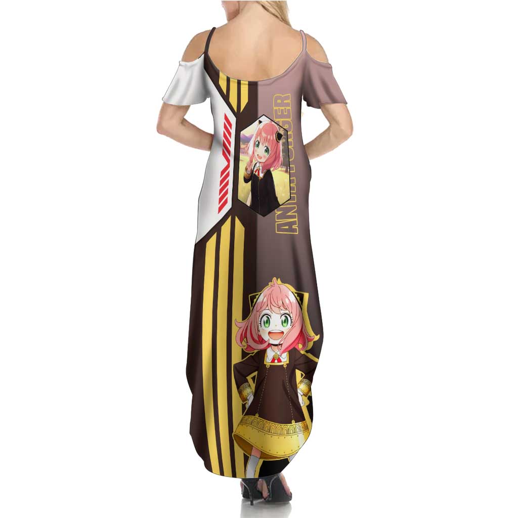 Anya Forger from Spy x Family Family Matching Summer Maxi Dress and Hawaiian Shirt with Cute Pose and Character Design - The Mazicc