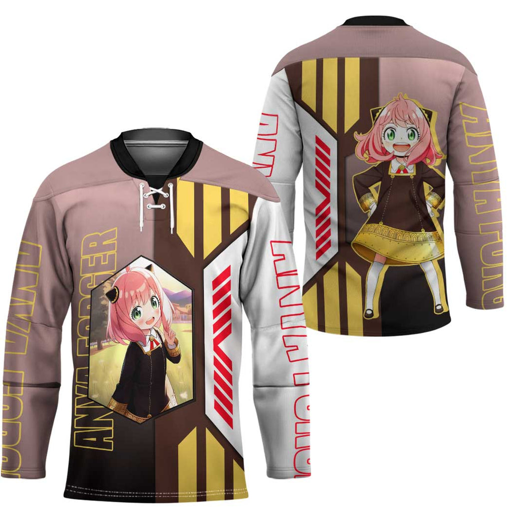 Anya Forger from Spy x Family Hockey Jersey with Cute Pose and Character Design - The Mazicc