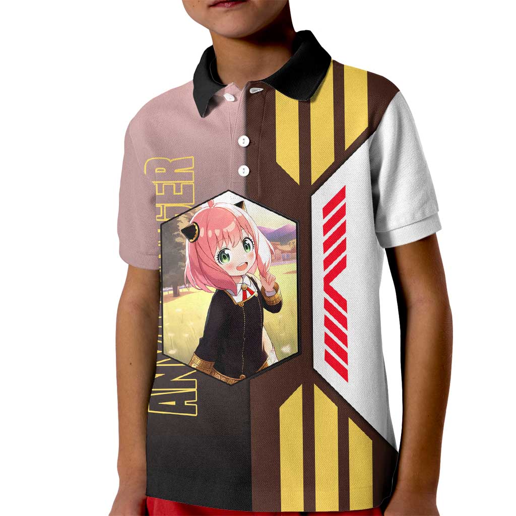 Anya Forger from Spy x Family Kid Polo Shirt with Cute Pose and Character Design - The Mazicc