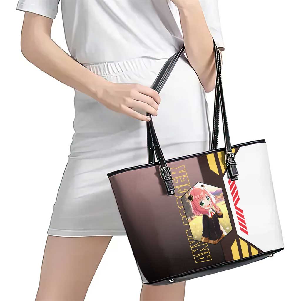 Anya Forger from Spy x Family Leather Tote Bag with Cute Pose and Character Design - The Mazicc