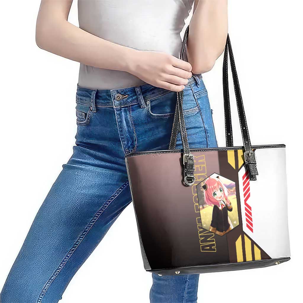 Anya Forger from Spy x Family Leather Tote Bag with Cute Pose and Character Design - The Mazicc