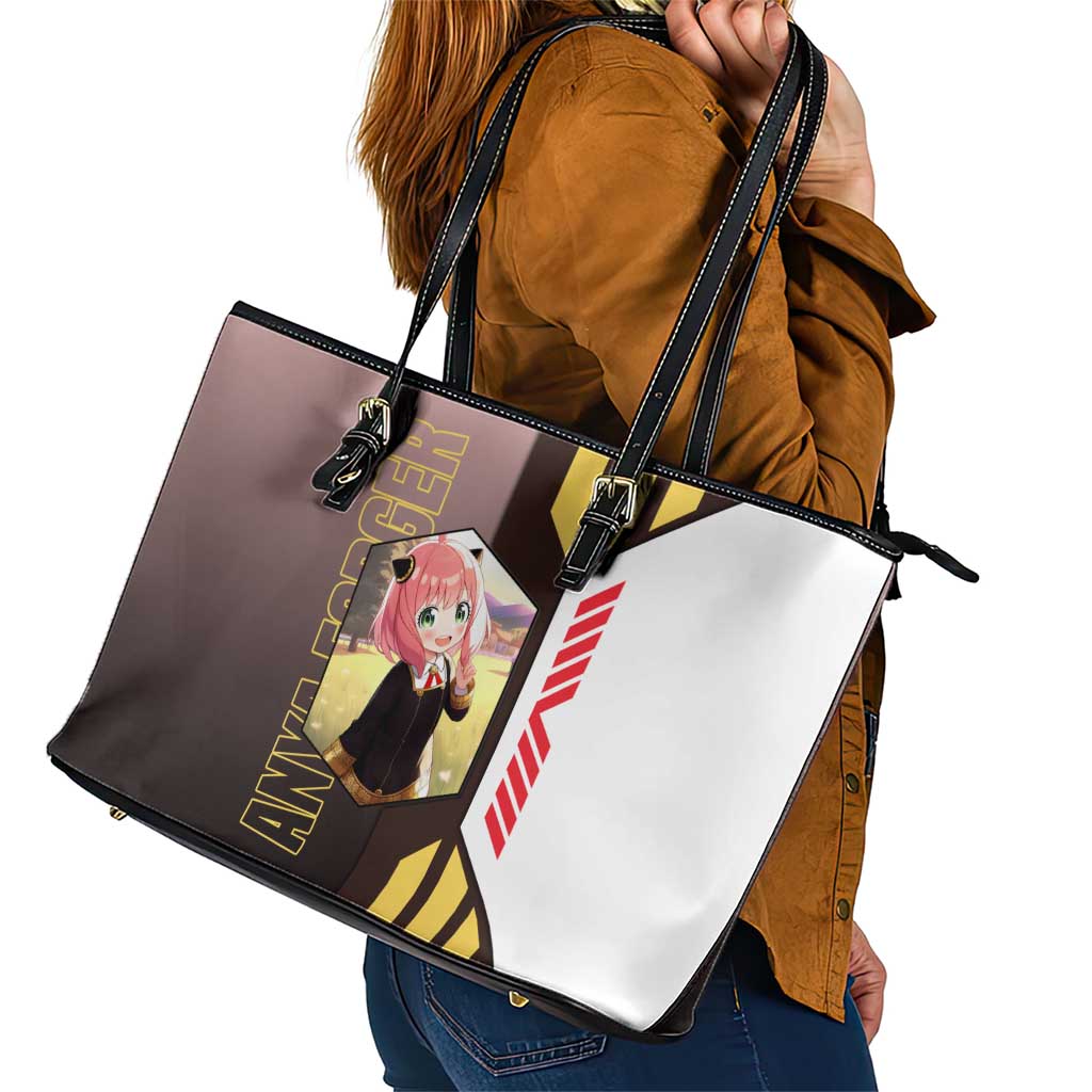 Anya Forger from Spy x Family Leather Tote Bag with Cute Pose and Character Design - The Mazicc