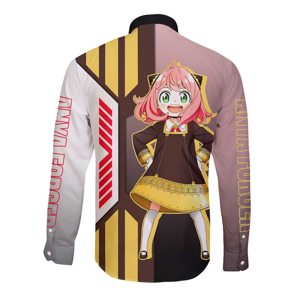 Anya Forger from Spy x Family Long Sleeve Button Shirt with Cute Pose and Character Design - The Mazicc