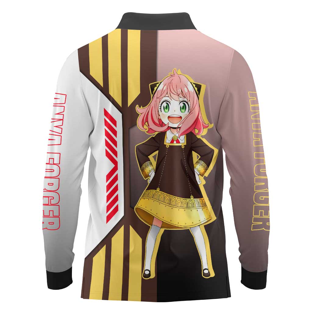 Anya Forger from Spy x Family Long Sleeve Polo Shirt with Cute Pose and Character Design - The Mazicc