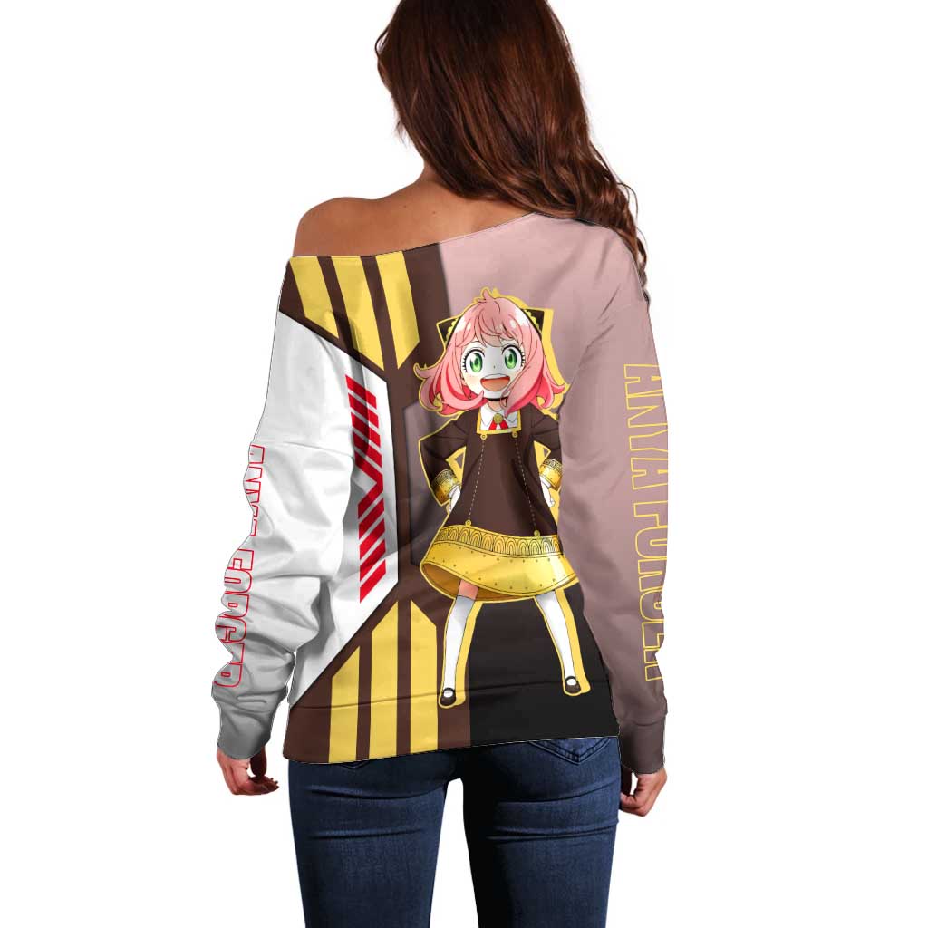 Anya Forger from Spy x Family Off Shoulder Sweater with Cute Pose and Character Design - The Mazicc