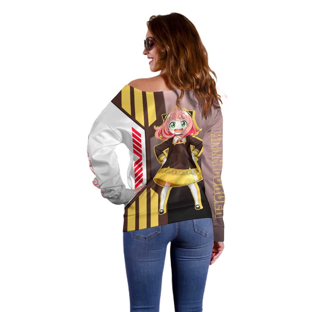 Anya Forger from Spy x Family Off Shoulder Sweater with Cute Pose and Character Design - The Mazicc