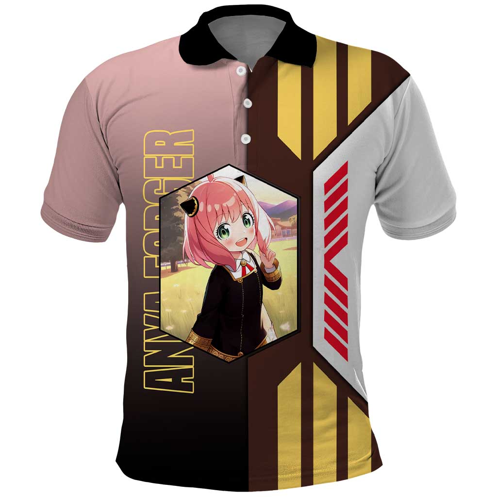 Anya Forger from Spy x Family Polo Shirt with Cute Pose and Character Design - The Mazicc