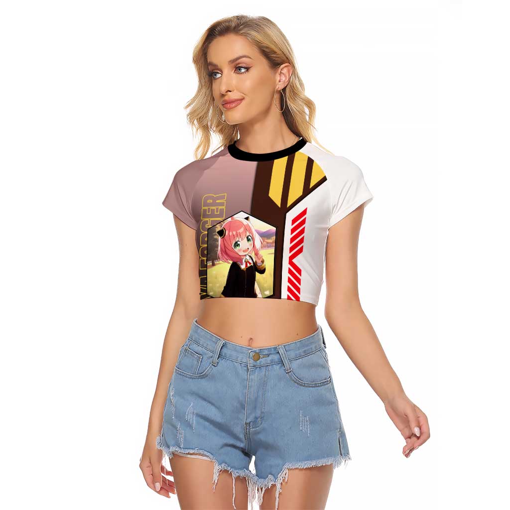 Anya Forger from Spy x Family Raglan Cropped T Shirt with Cute Pose and Character Design - The Mazicc