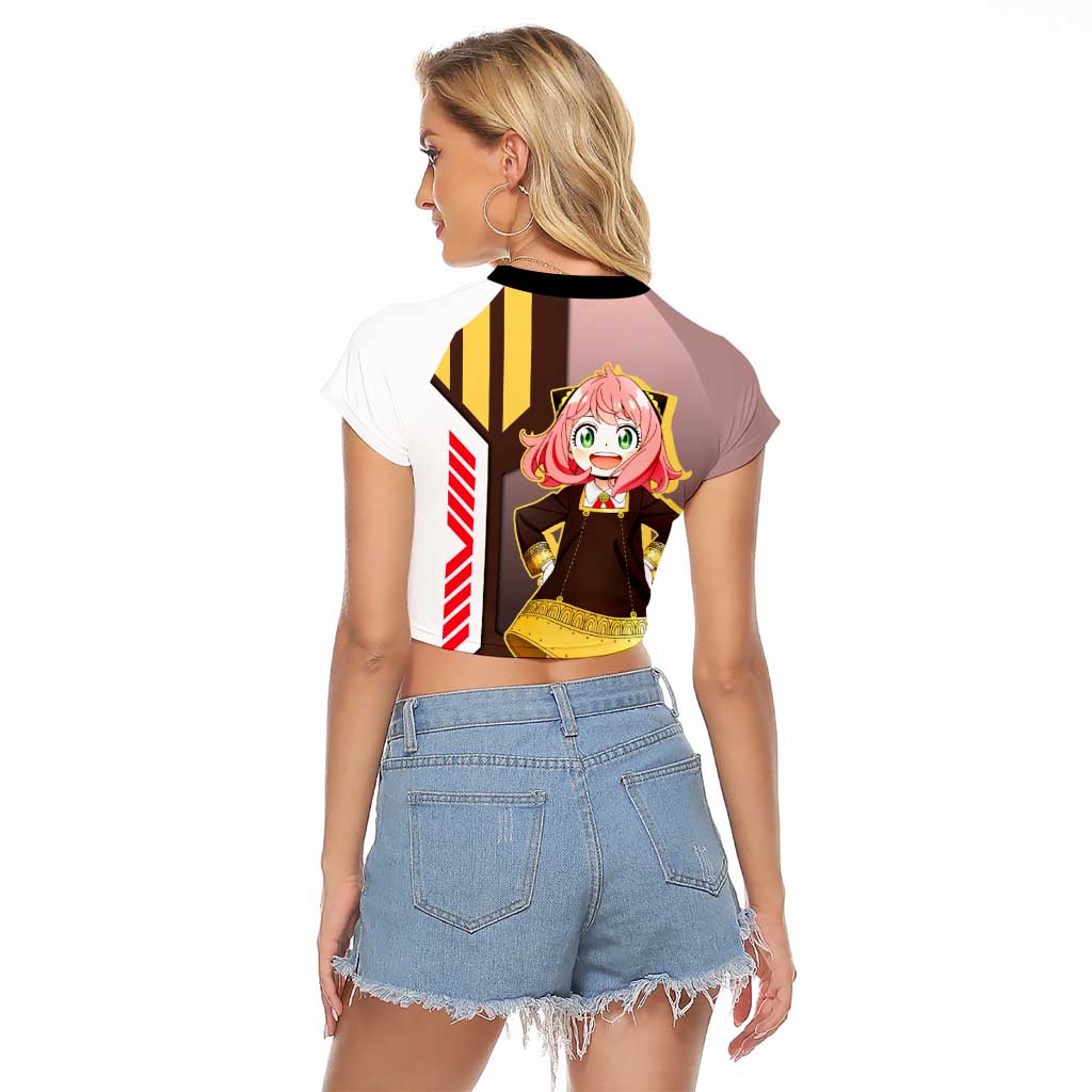 Anya Forger from Spy x Family Raglan Cropped T Shirt with Cute Pose and Character Design - The Mazicc