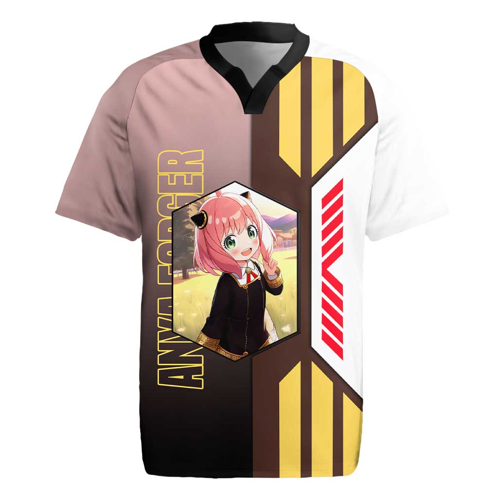 Anya Forger from Spy x Family Rugby Jersey with Cute Pose and Character Design - The Mazicc
