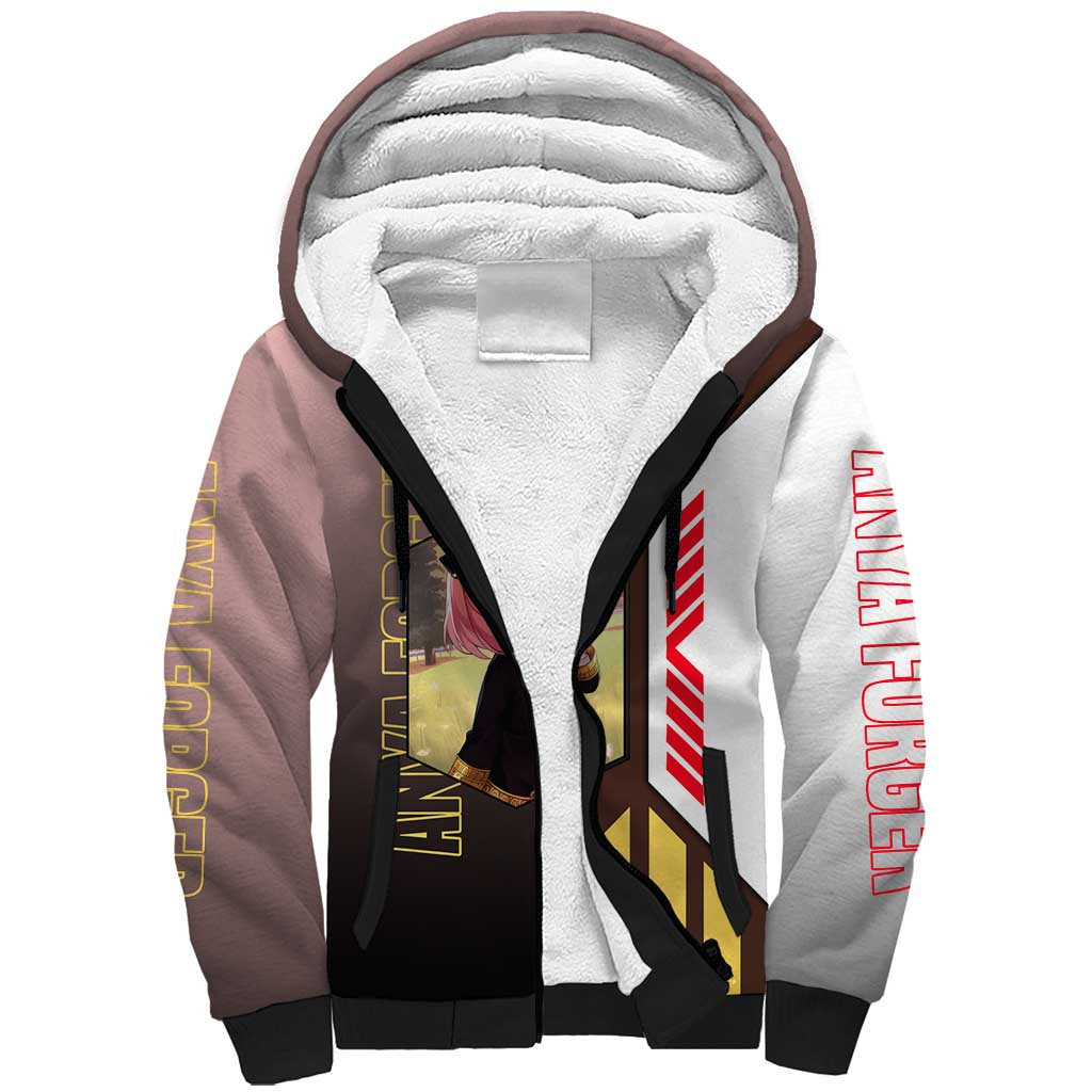 Anya Forger from Spy x Family Sherpa Hoodie with Cute Pose and Character Design - The Mazicc
