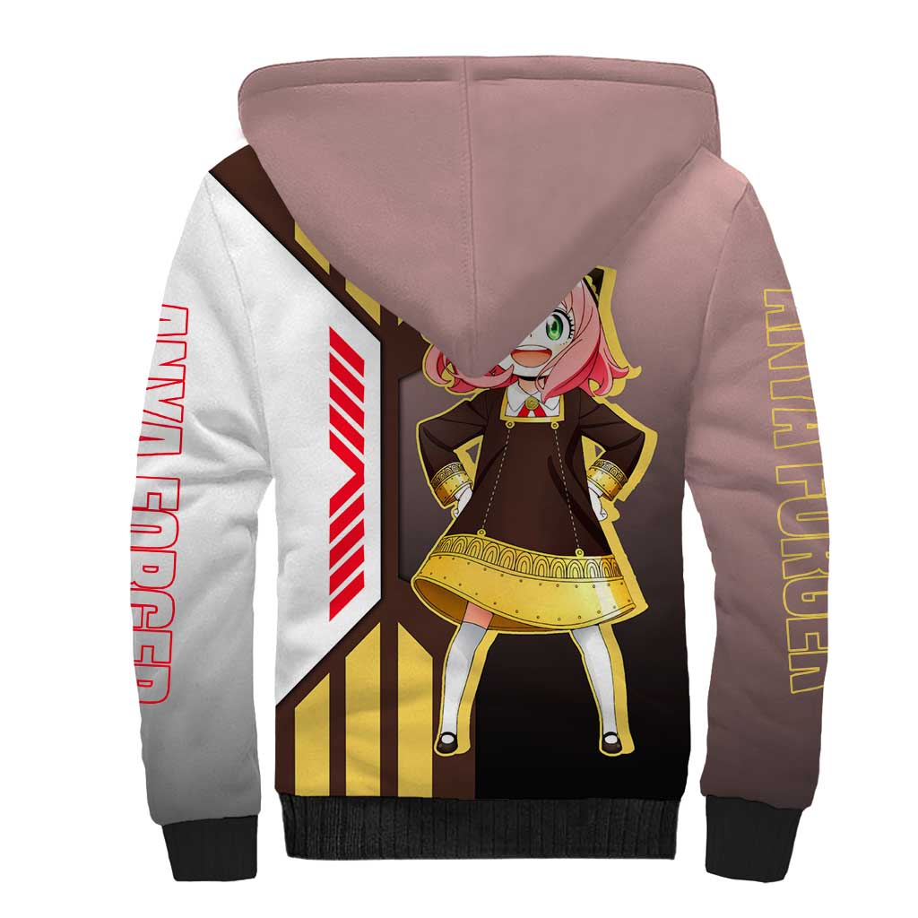 Anya Forger from Spy x Family Sherpa Hoodie with Cute Pose and Character Design - The Mazicc