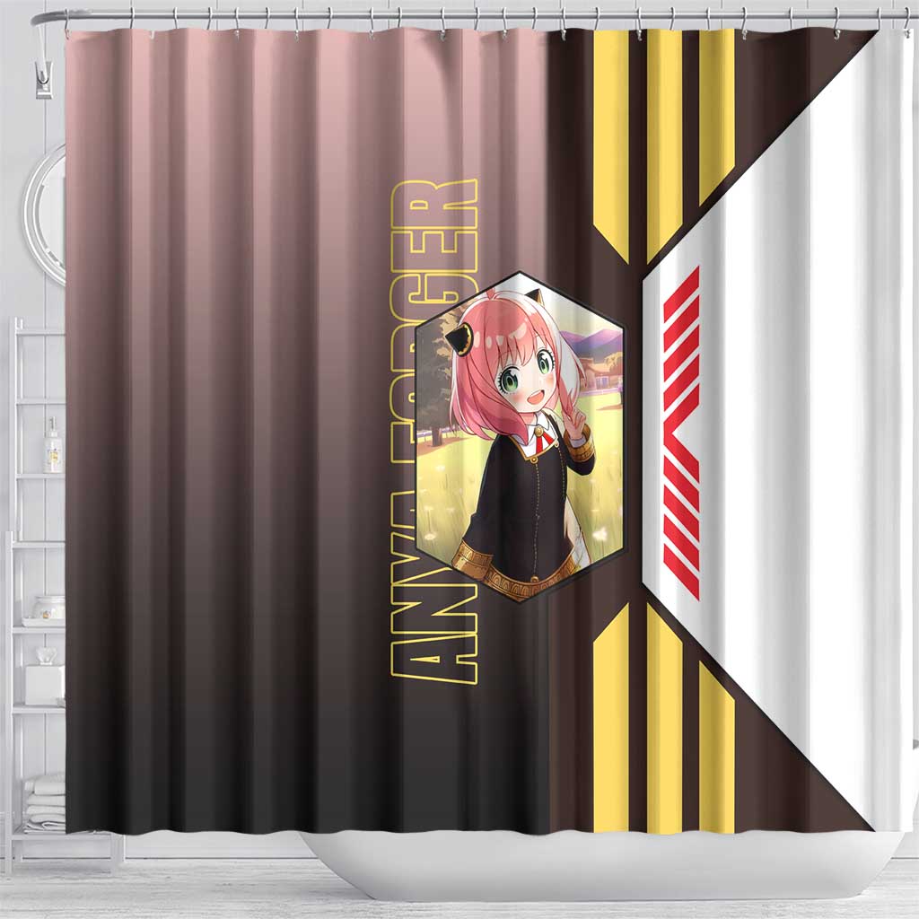 Anya Forger from Spy x Family Shower Curtain with Cute Pose and Character Design - The Mazicc