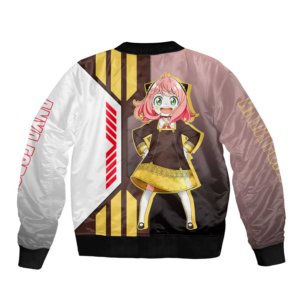 Anya Forger from Spy x Family Sleeve Zip Bomber Jacket with Cute Pose and Character Design - The Mazicc