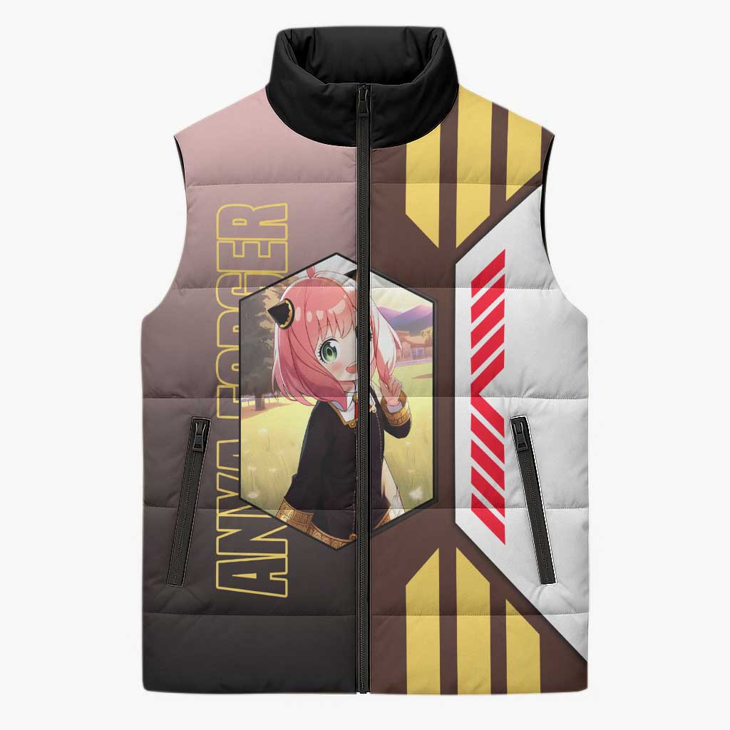 Anya Forger from Spy x Family Sleeveless Puffer Jacket with Cute Pose and Character Design - The Mazicc
