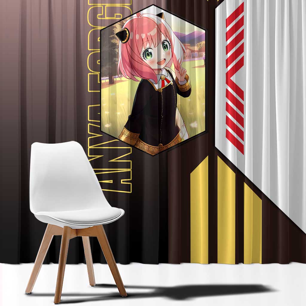 Anya Forger from Spy x Family Window Curtain with Cute Pose and Character Design - The Mazicc