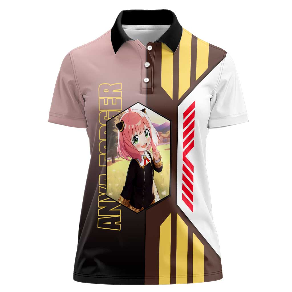 Anya Forger from Spy x Family Women Polo Shirt with Cute Pose and Character Design - The Mazicc