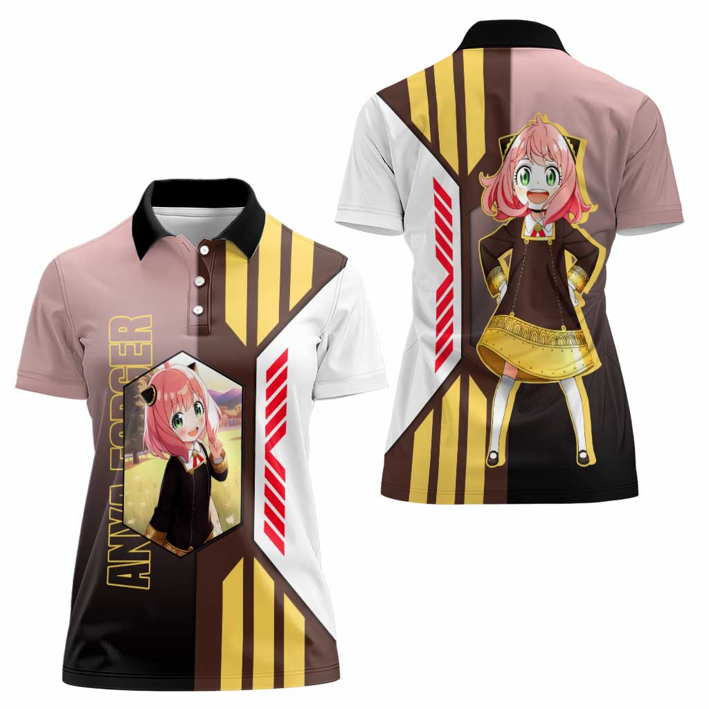 Anya Forger from Spy x Family Women Polo Shirt with Cute Pose and Character Design - The Mazicc