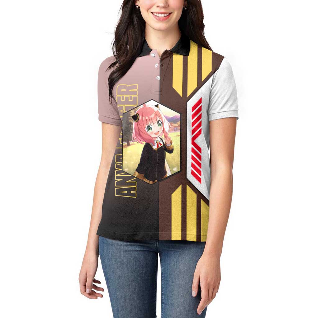 Anya Forger from Spy x Family Women Polo Shirt with Cute Pose and Character Design - The Mazicc