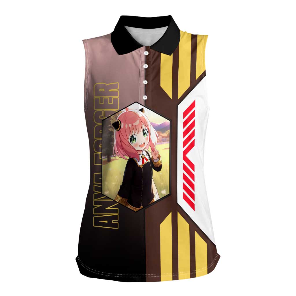 Anya Forger from Spy x Family Women Sleeveless Polo Shirt with Cute Pose and Character Design - The Mazicc