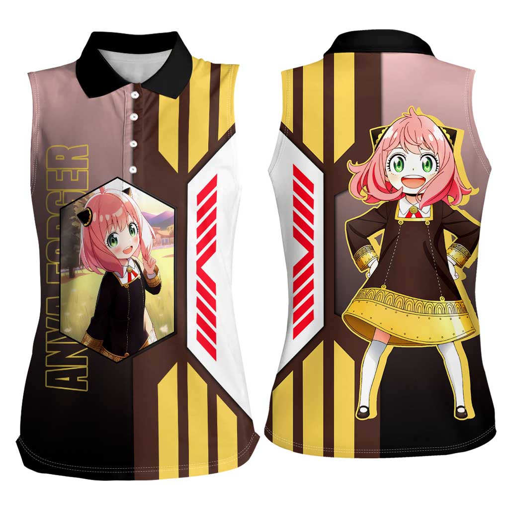 Anya Forger from Spy x Family Women Sleeveless Polo Shirt with Cute Pose and Character Design - The Mazicc