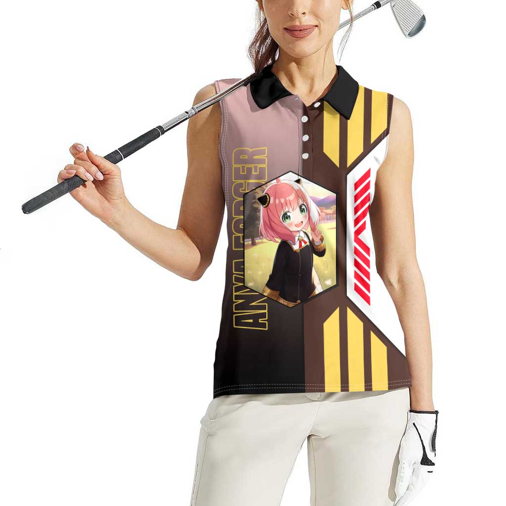 Anya Forger from Spy x Family Women Sleeveless Polo Shirt with Cute Pose and Character Design - The Mazicc