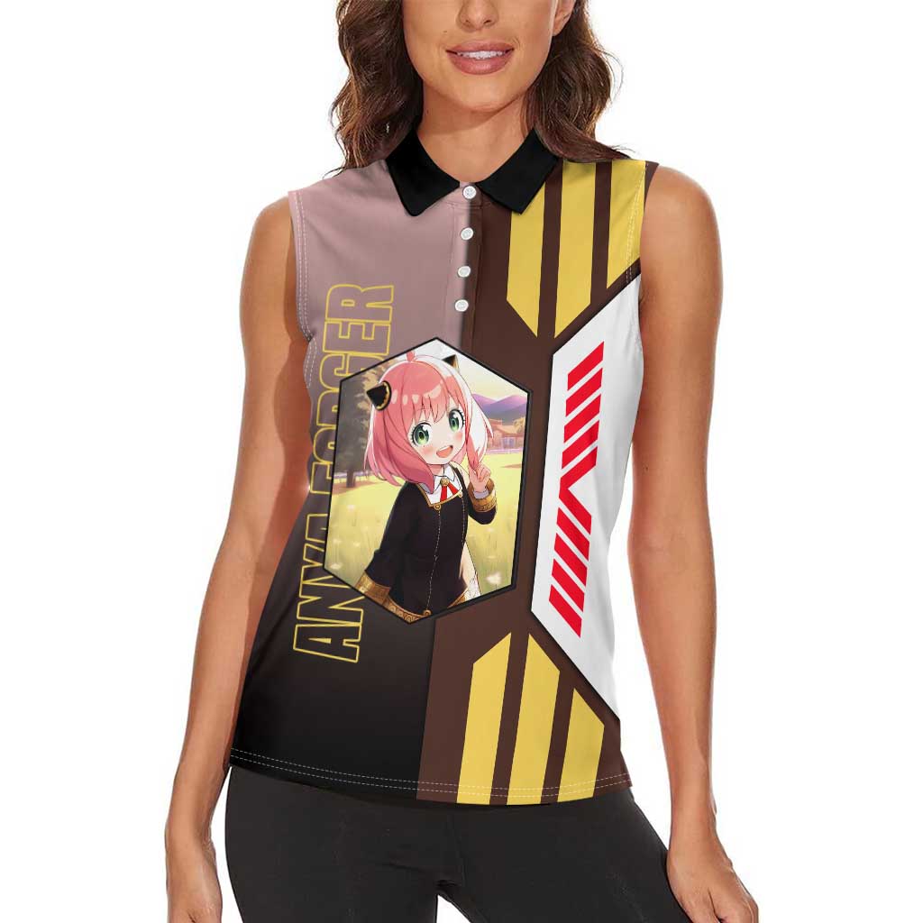 Anya Forger from Spy x Family Women Sleeveless Polo Shirt with Cute Pose and Character Design - The Mazicc