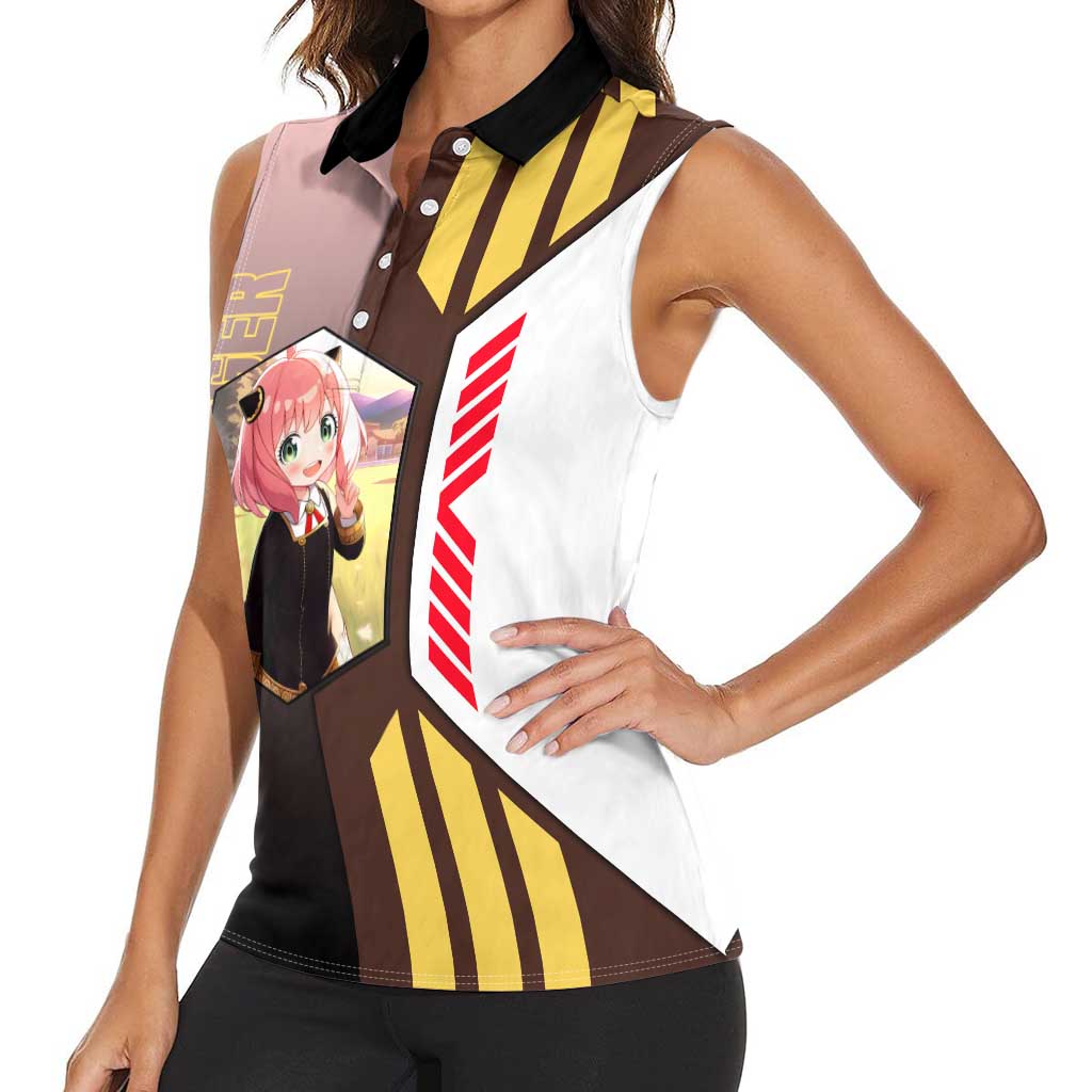 Anya Forger from Spy x Family Women Sleeveless Polo Shirt with Cute Pose and Character Design - The Mazicc
