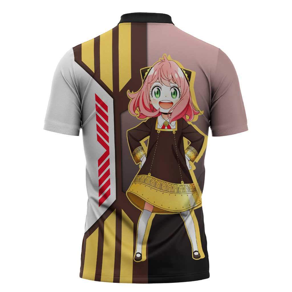 Anya Forger from Spy x Family Zipper Polo Shirt with Cute Pose and Character Design - The Mazicc