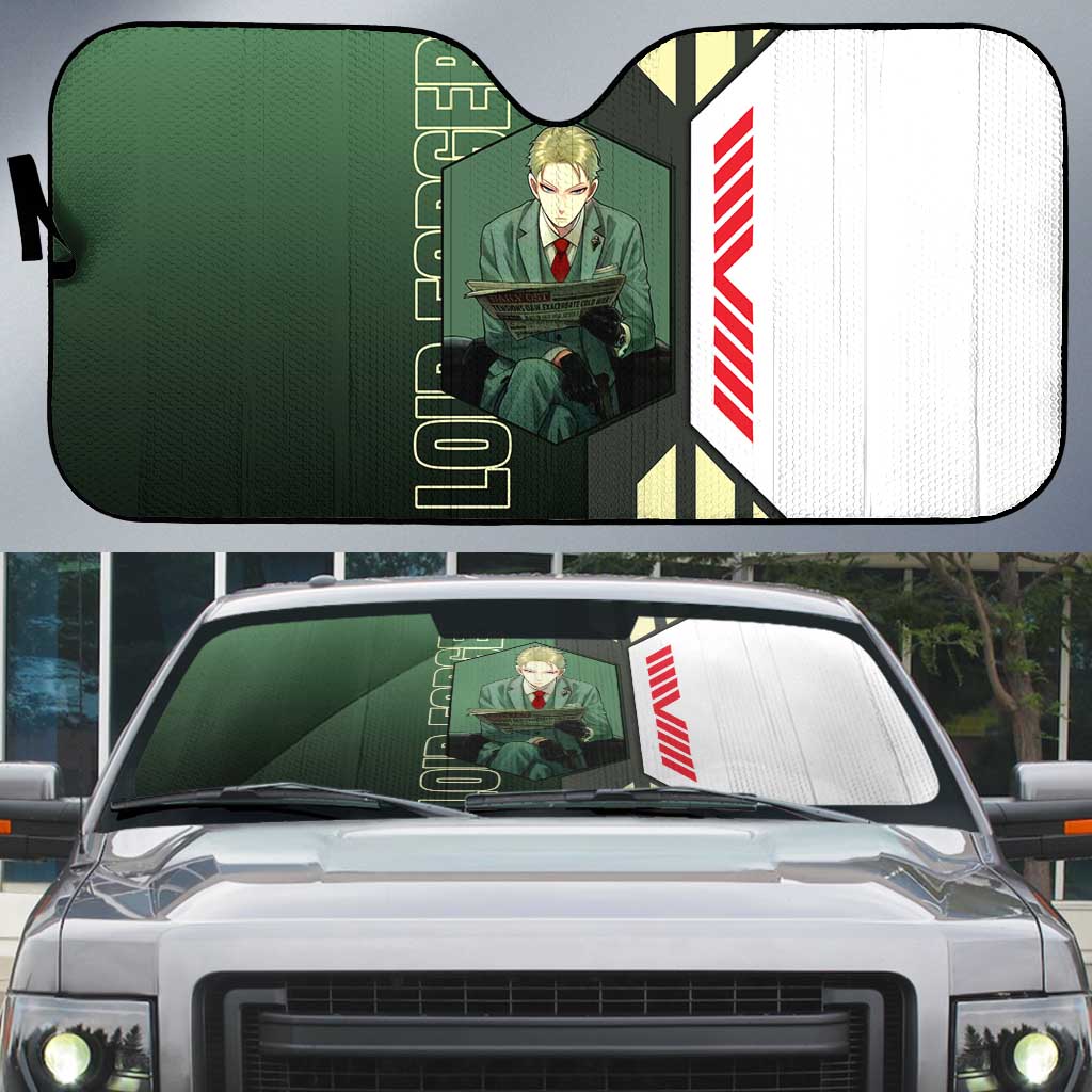 Loid Forger from Spy x Family Auto Sun Shade with Cool Posing and Character Design - The Mazicc