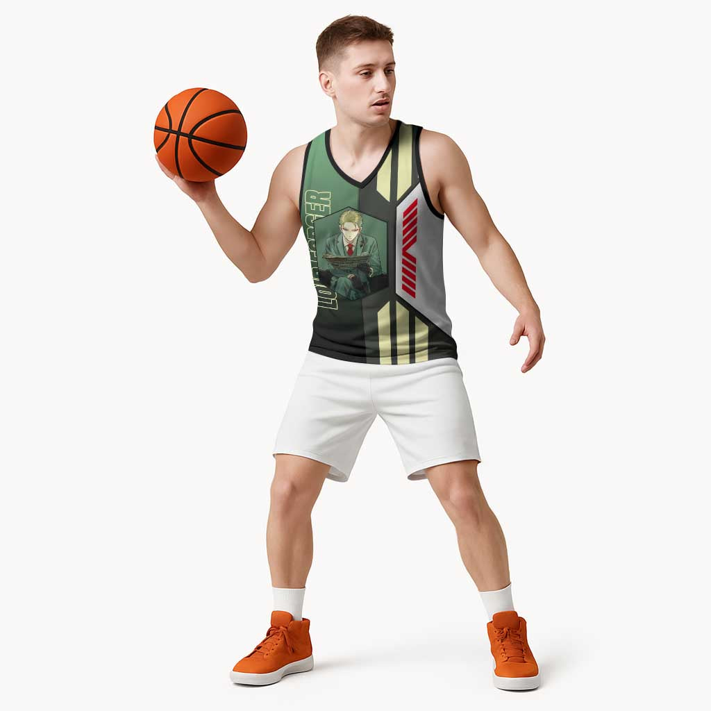 Loid Forger from Spy x Family Basketball Jersey with Cool Posing and Character Design - The Mazicc