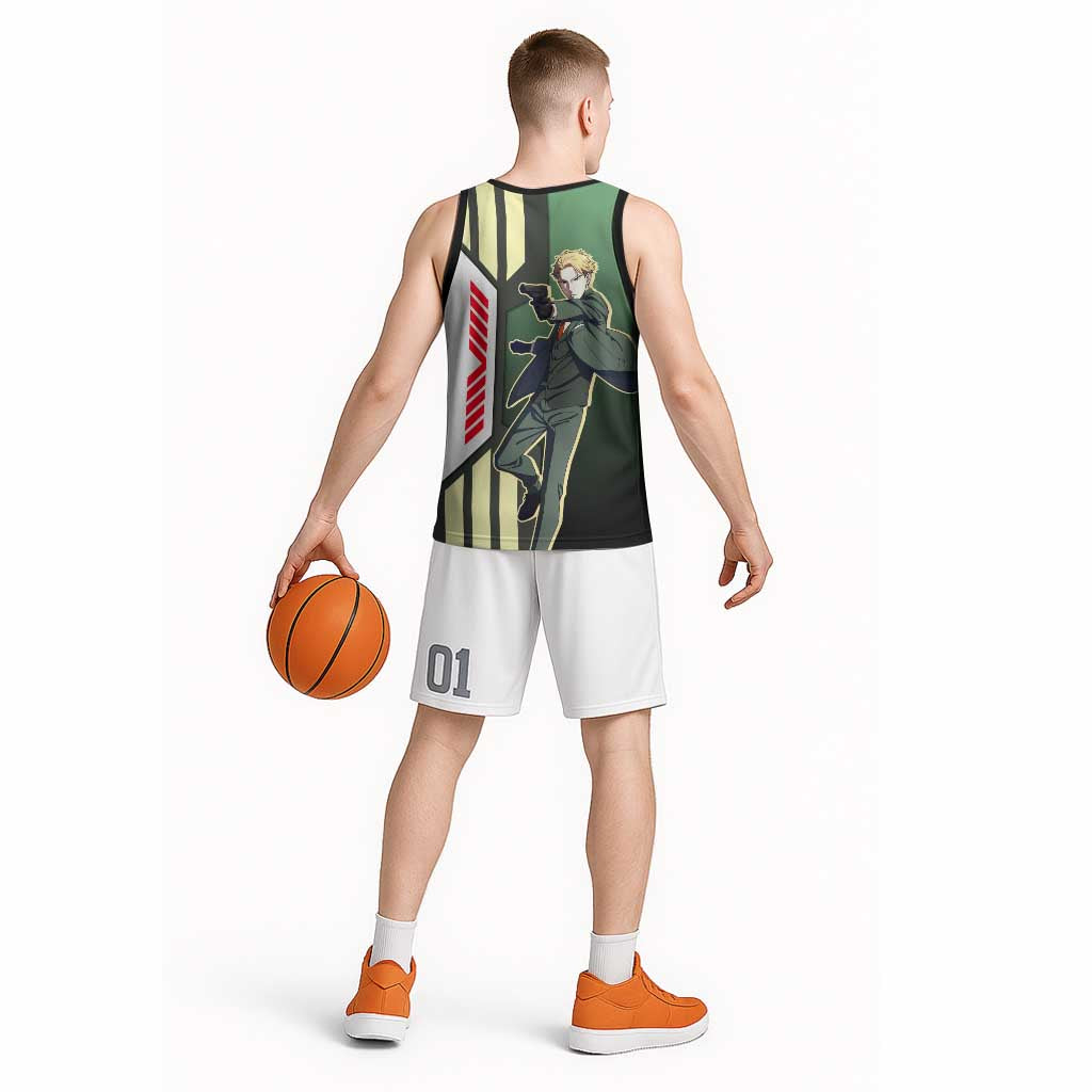 Loid Forger from Spy x Family Basketball Jersey with Cool Posing and Character Design - The Mazicc