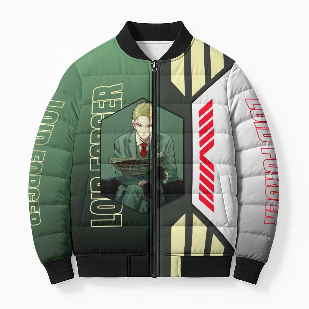 Loid Forger from Spy x Family Bomber Puffer Jacket with Cool Posing and Character Design - The Mazicc