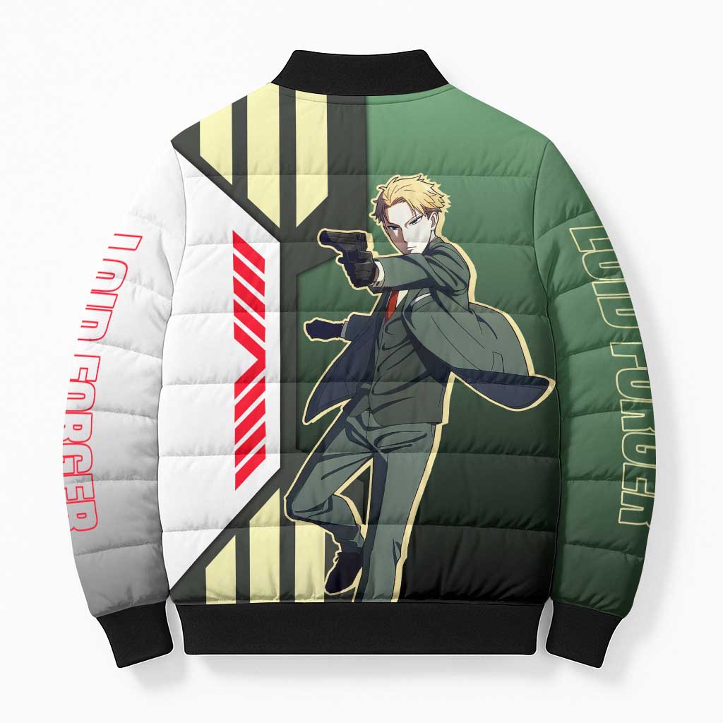Loid Forger from Spy x Family Bomber Puffer Jacket with Cool Posing and Character Design - The Mazicc