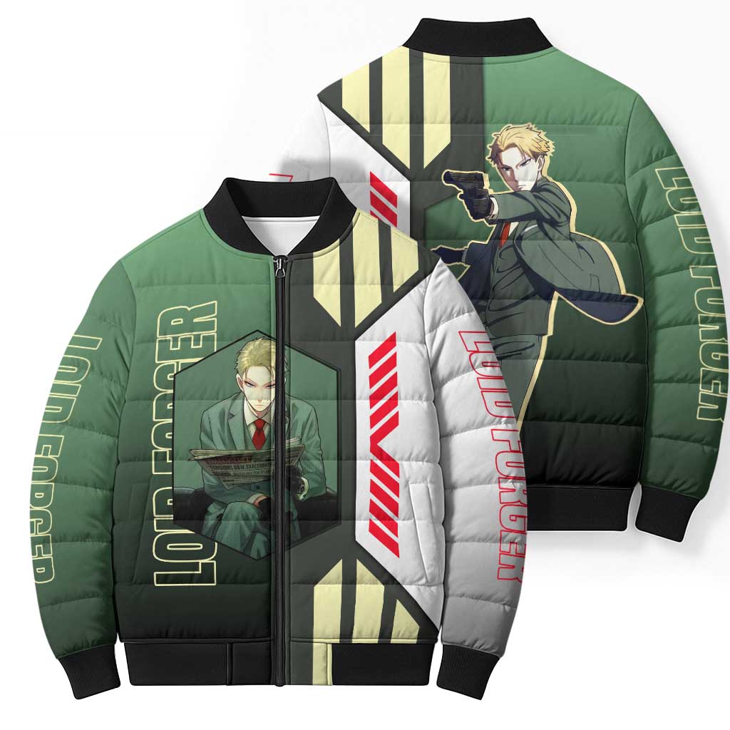 Loid Forger from Spy x Family Bomber Puffer Jacket with Cool Posing and Character Design - The Mazicc
