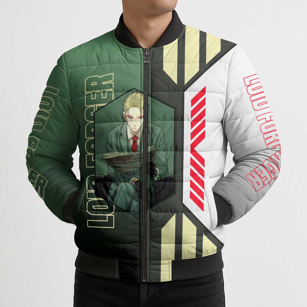 Loid Forger from Spy x Family Bomber Puffer Jacket with Cool Posing and Character Design - The Mazicc
