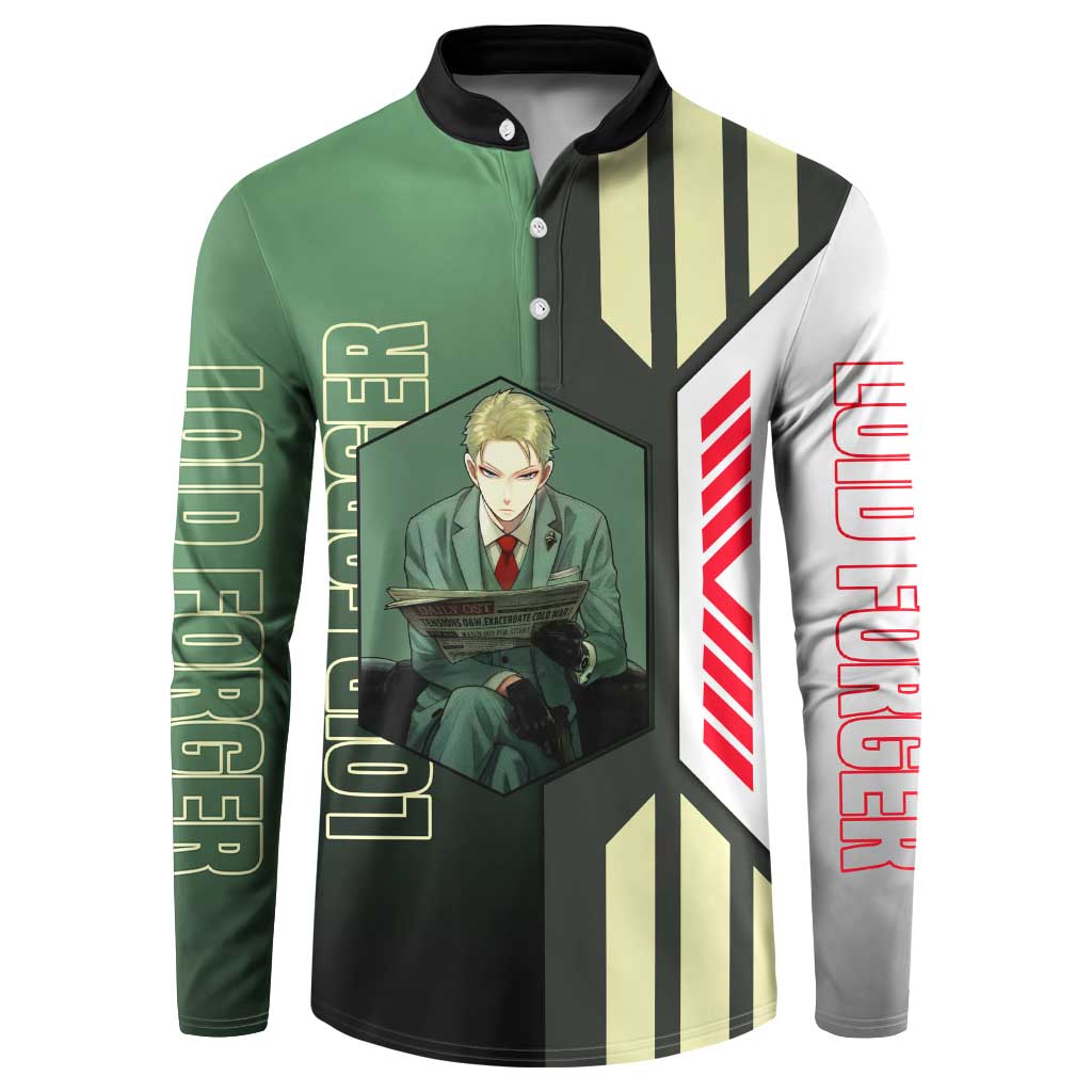 Loid Forger from Spy x Family Button Sweatshirt with Cool Posing and Character Design - The Mazicc