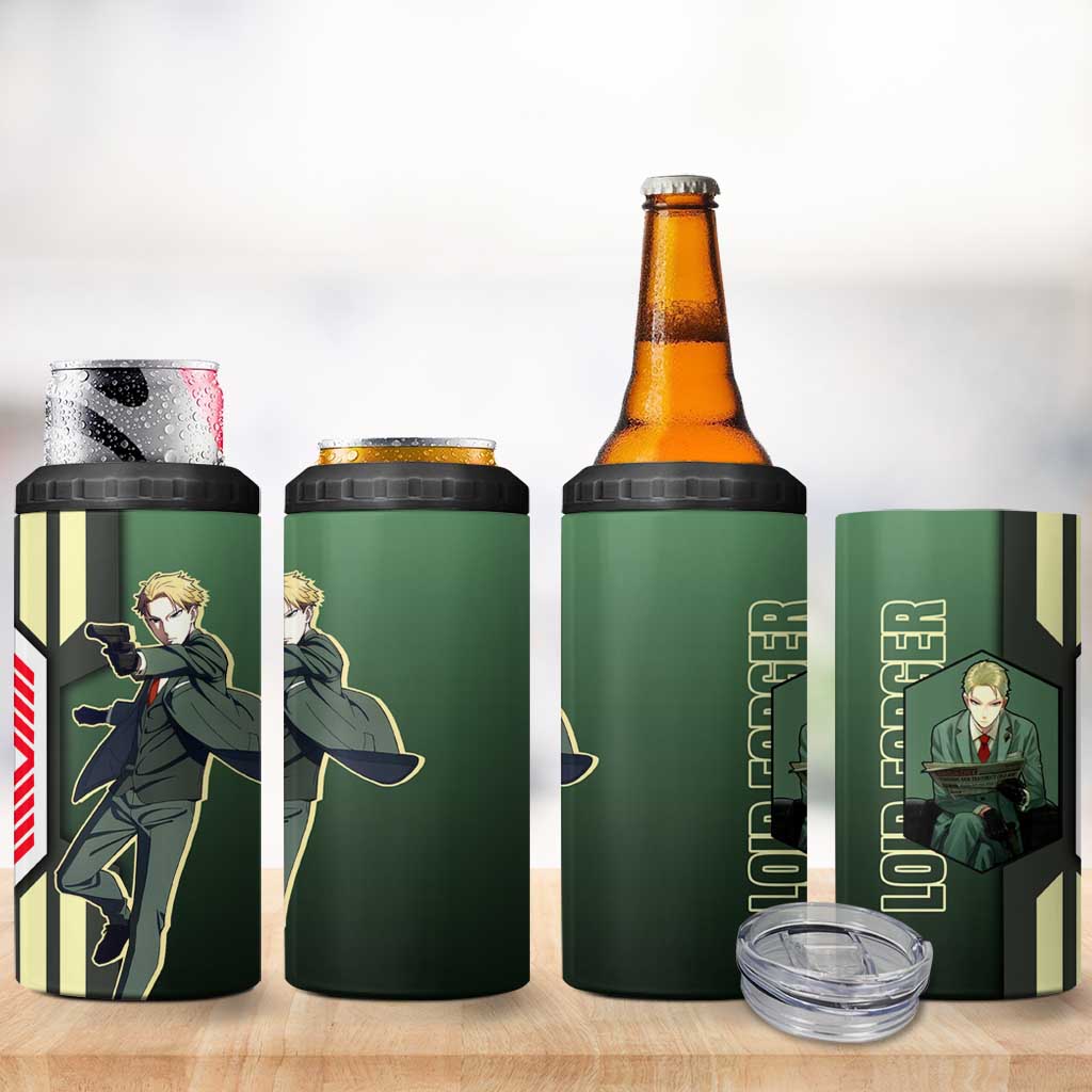 Loid Forger from Spy x Family 4 in 1 Can Cooler Tumbler with Cool Posing and Character Design - The Mazicc