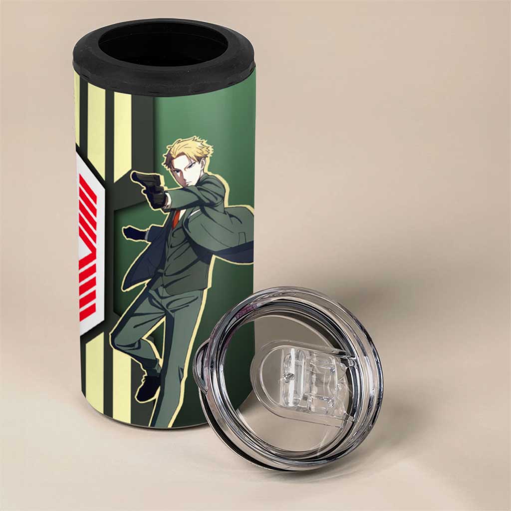 Loid Forger from Spy x Family 4 in 1 Can Cooler Tumbler with Cool Posing and Character Design - The Mazicc