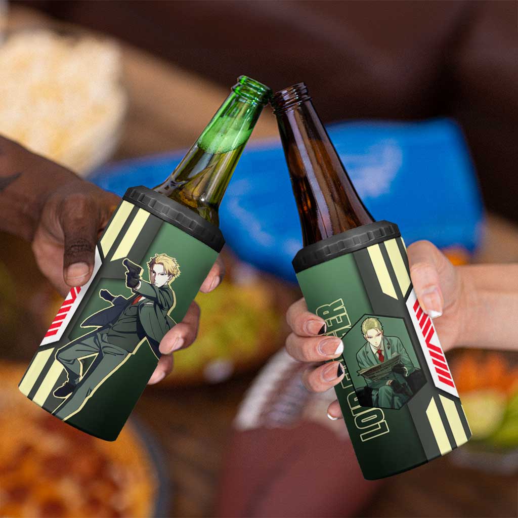 Loid Forger from Spy x Family 4 in 1 Can Cooler Tumbler with Cool Posing and Character Design - The Mazicc