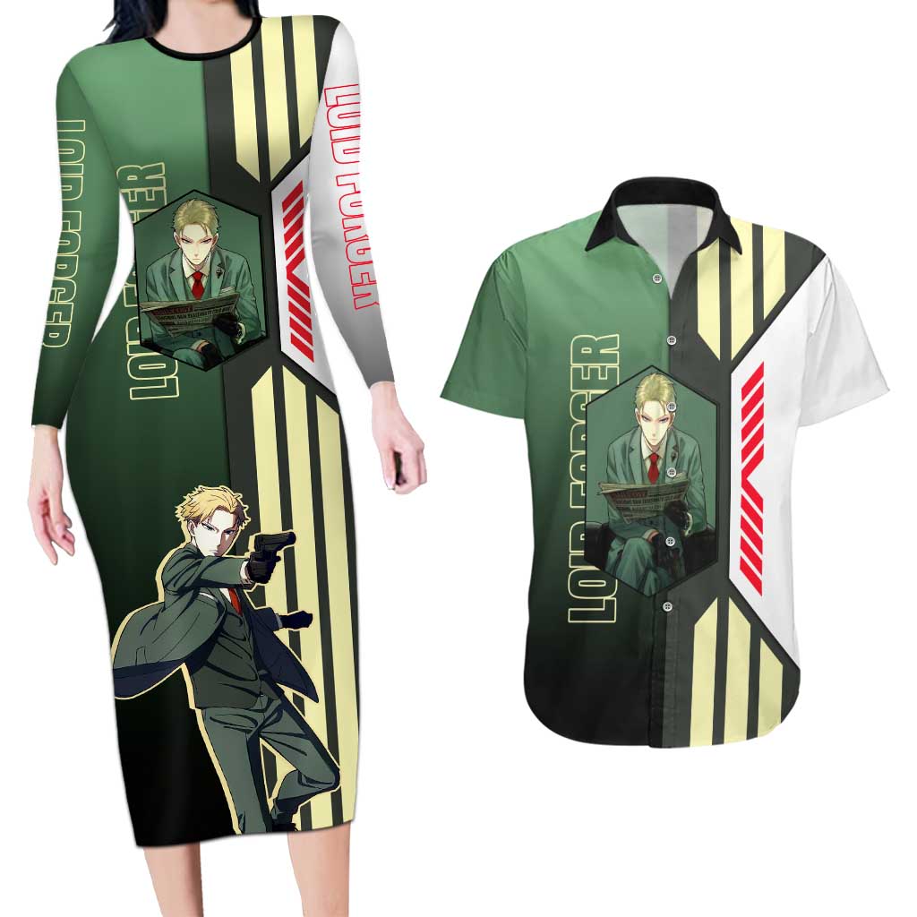 Loid Forger from Spy x Family Couples Matching Long Sleeve Bodycon Dress and Hawaiian Shirt with Cool Posing and Character Design - The Mazicc