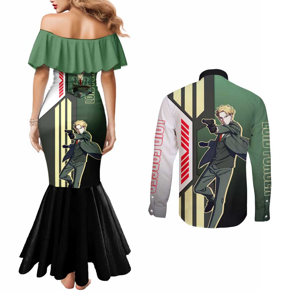 Loid Forger from Spy x Family Couples Matching Mermaid Dress and Long Sleeve Button Shirt with Cool Posing and Character Design - The Mazicc