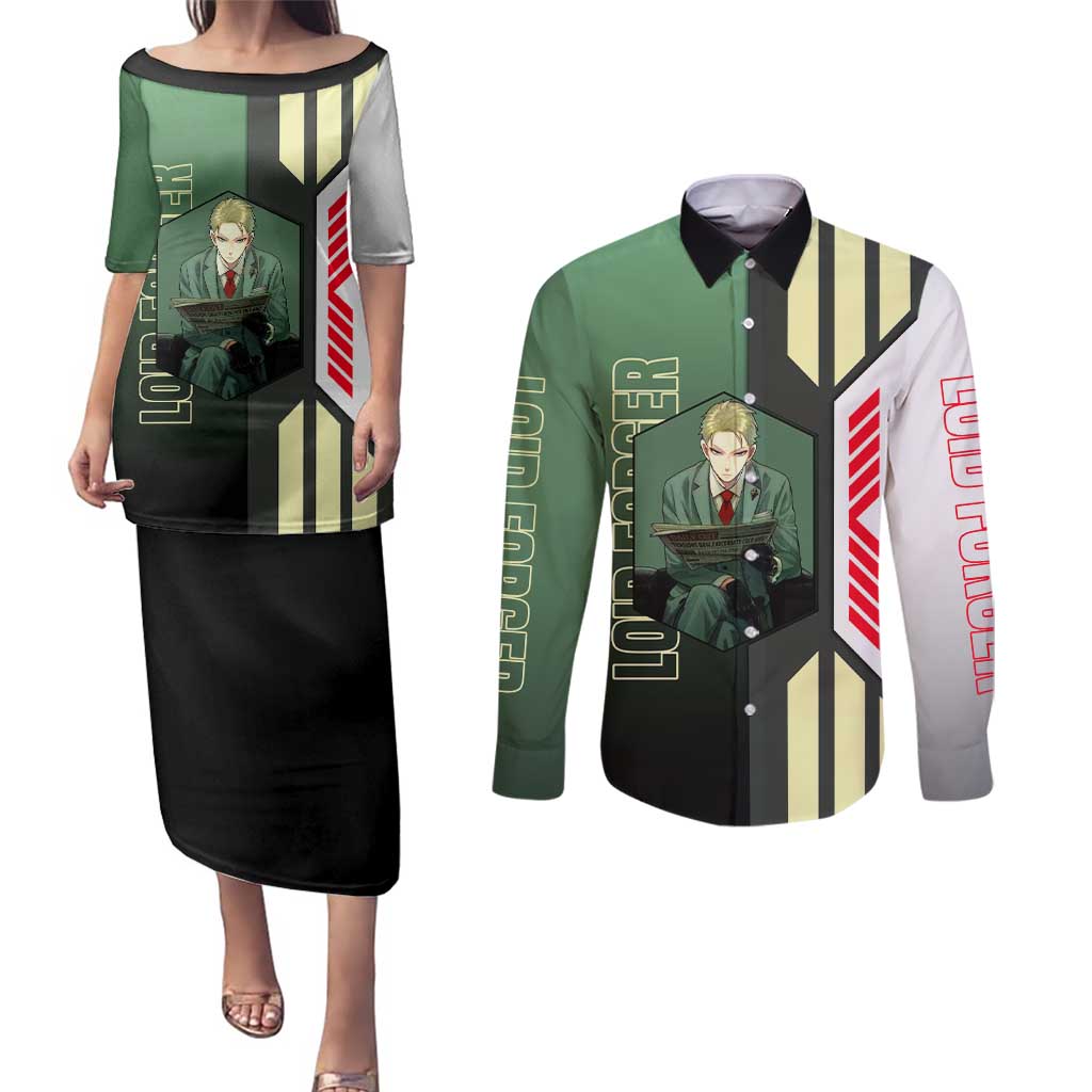 Loid Forger from Spy x Family Couples Matching Puletasi and Long Sleeve Button Shirt with Cool Posing and Character Design - The Mazicc