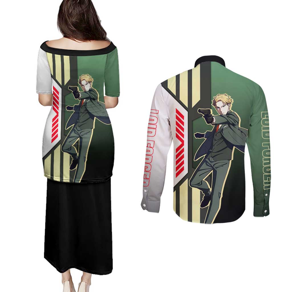 Loid Forger from Spy x Family Couples Matching Puletasi and Long Sleeve Button Shirt with Cool Posing and Character Design - The Mazicc
