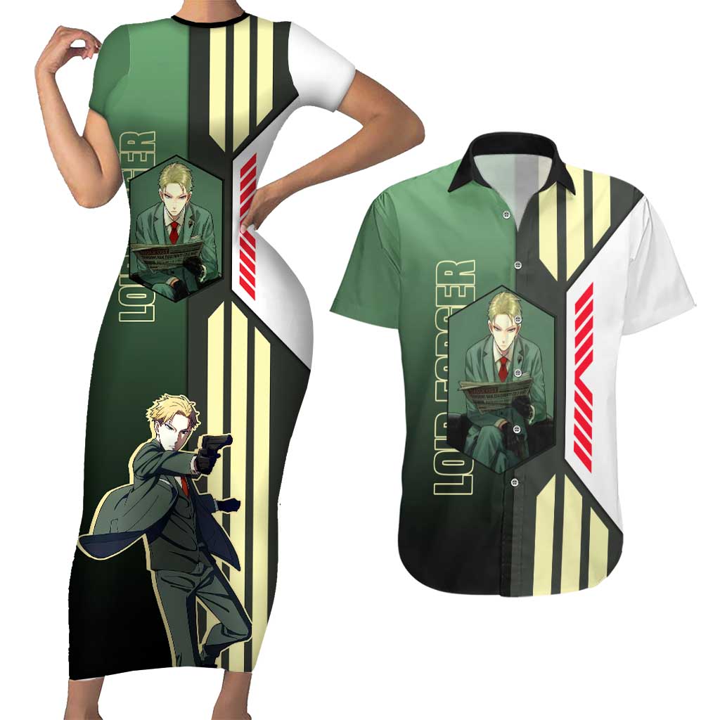 Loid Forger from Spy x Family Couples Matching Short Sleeve Bodycon Dress and Hawaiian Shirt with Cool Posing and Character Design - The Mazicc